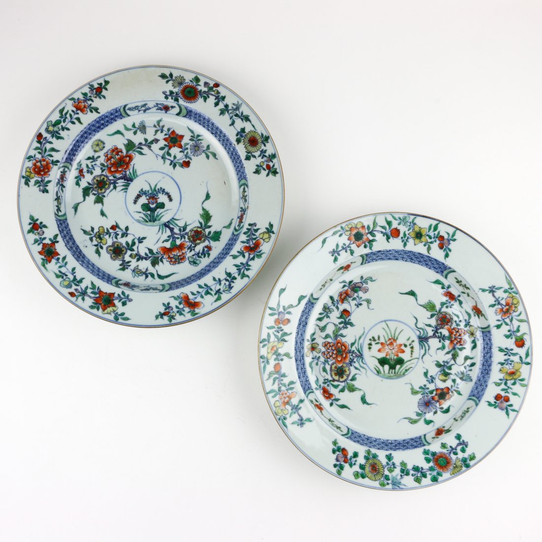 18th Century China Porcelain Doucai Decor Plates (1 of 2)