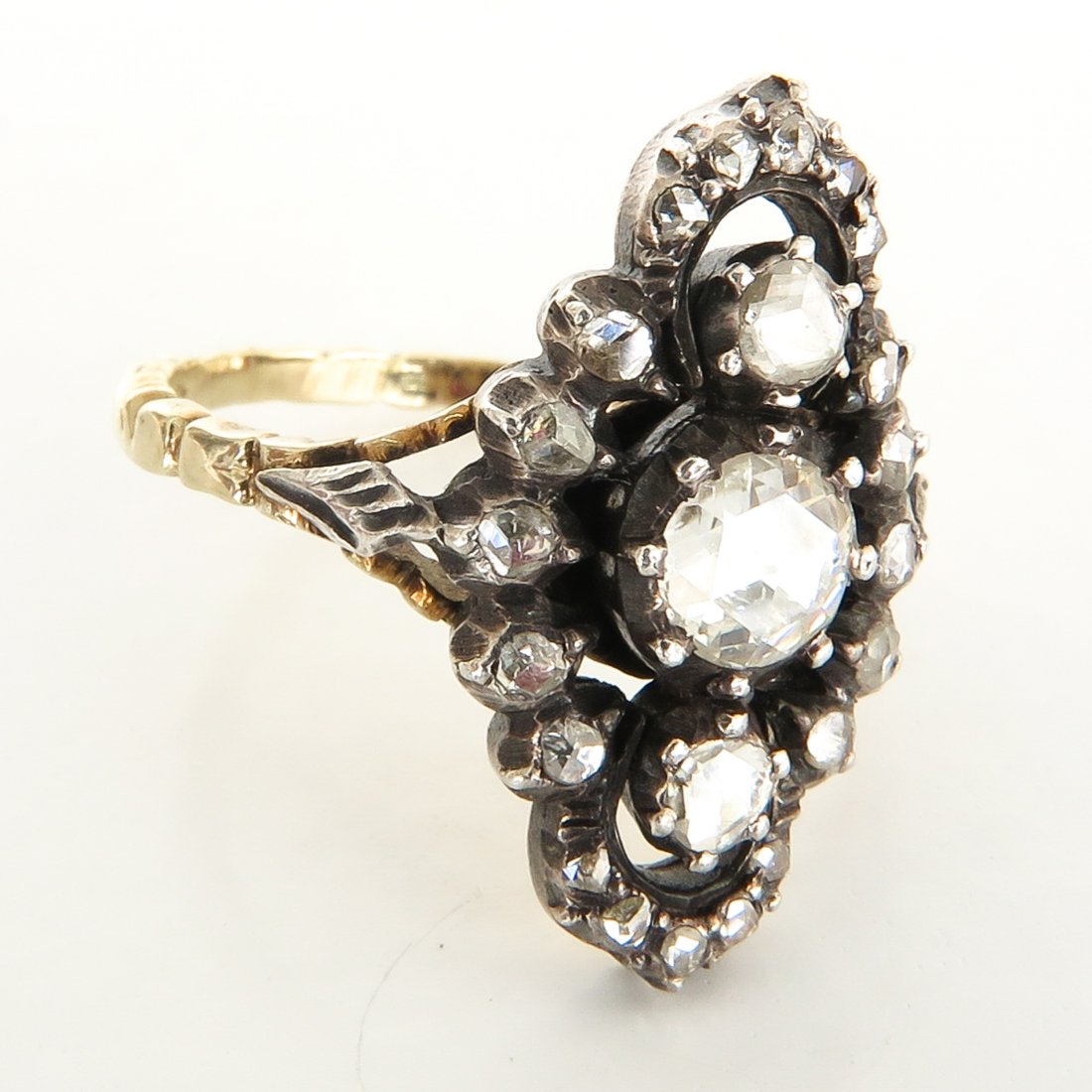 14KG Ladies Antique Rose Cut Diamond Ring (1 of 1)