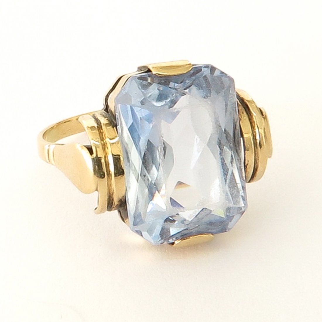 Ladies 14KG Blue Topaz Ring (1 of 1)