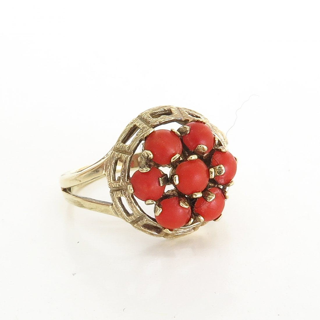 Ladies 14KG Red Coral Ring (1 of 1)