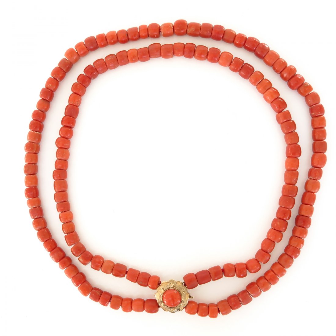 Red Coral Necklace with 14KG Clasp (1 of 2)