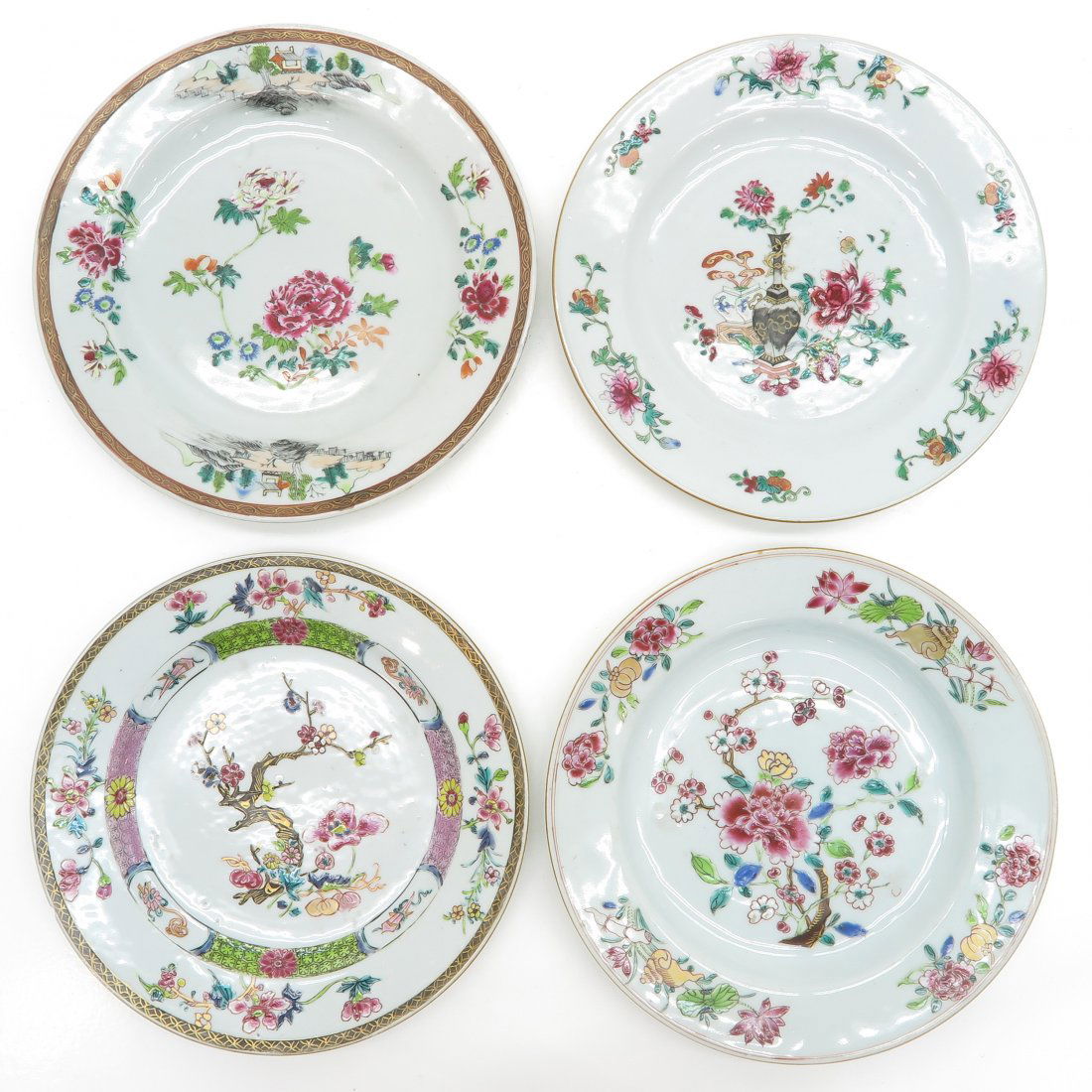 18th Century China Porcelain Famille Rose Decor Plates (1 of 2)