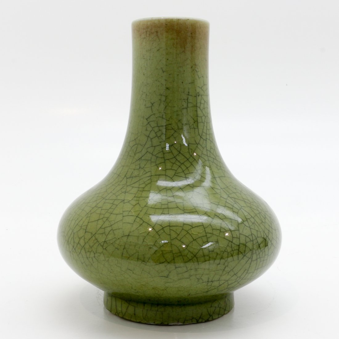 China Porcelain Crackle Ware Vase: 28 cm. tall.