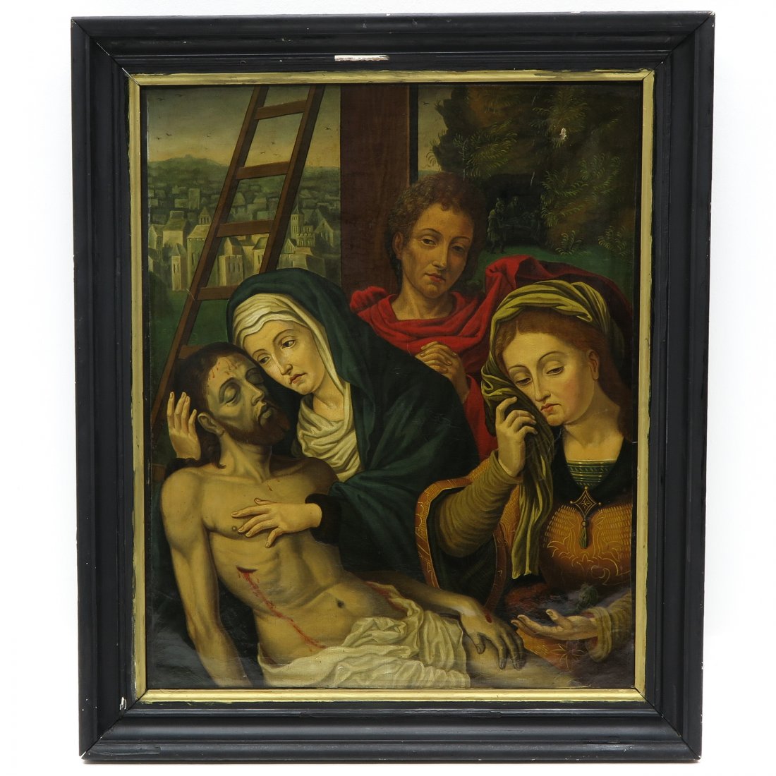19th Century Religious Flemish Primitive Style Painting (1 of 2)