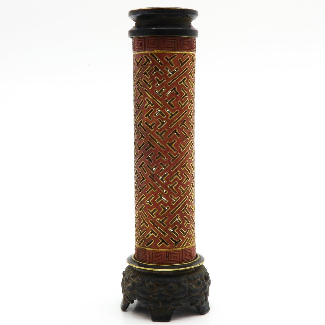 China Porcelain Incense Burner: Made of 3 pieces, marked with seal mark on the bottom, 25 cm. tall.