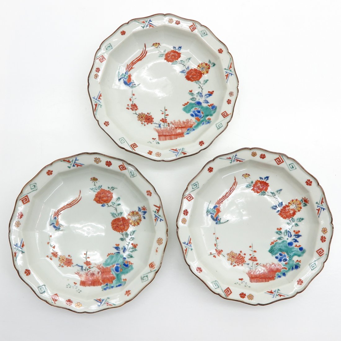 Lot of 3 Japanese Porcelain Kakiemon Decor Plates (1 of 3)