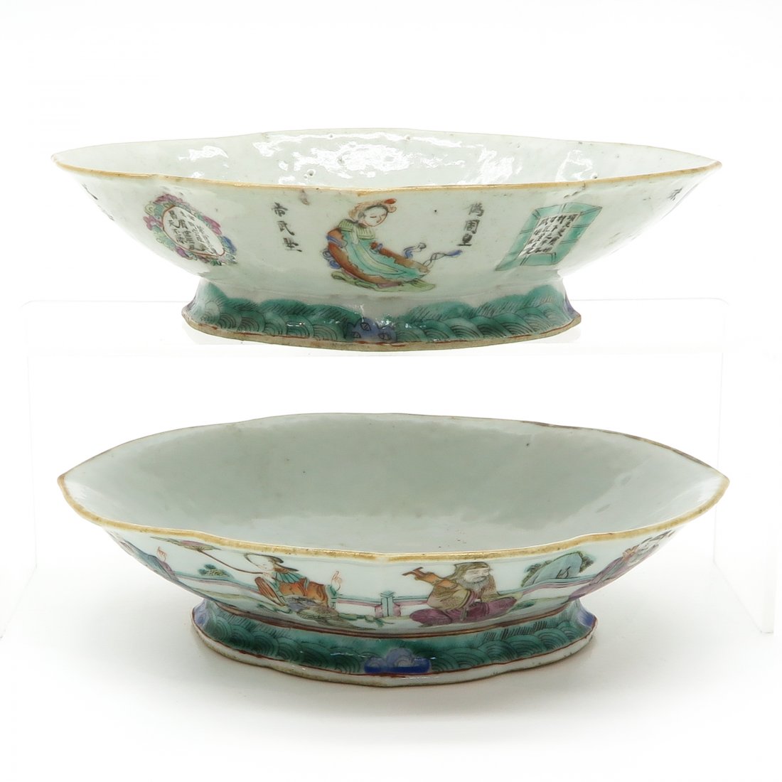 Lot of 2 China Porcelain Altar Plates (1 of 6)