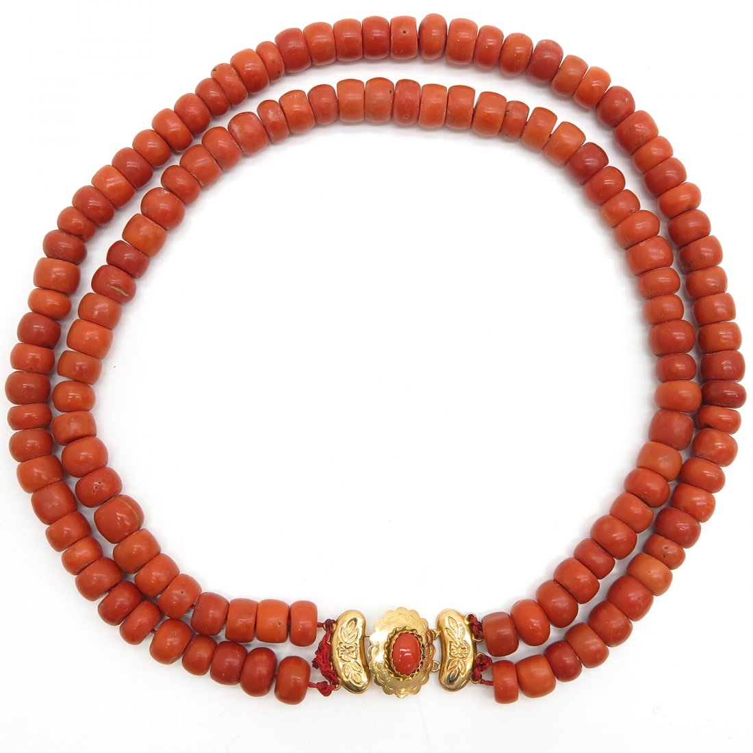 19th Century 2 Strand Red Coral Necklace (1 of 3)