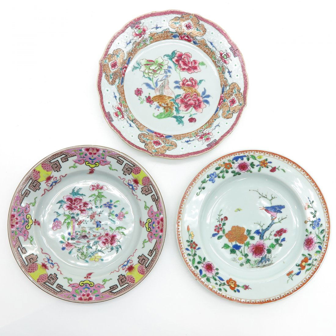 Lot of 3 18th Century Saucers (1 of 2)