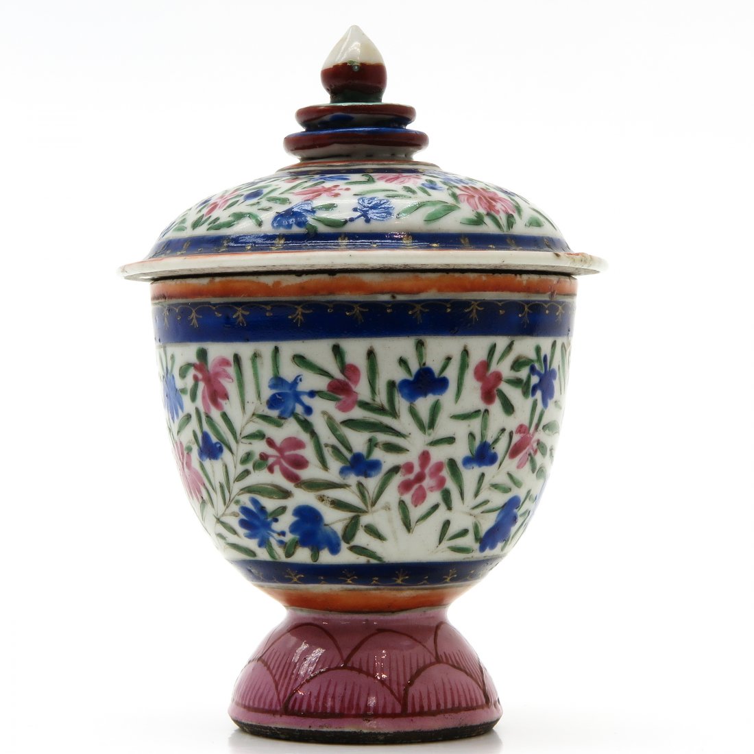 China Porcelain Lidded Jar Circa 1800 (1 of 5)