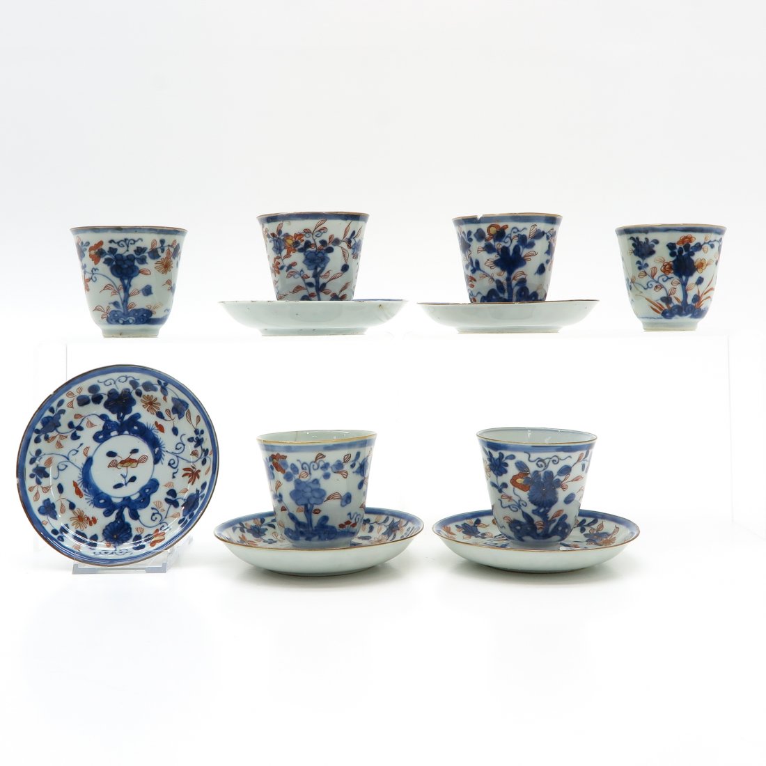 Lot of 18th Century China Porcelain Cups and Saucers (1 of 6)