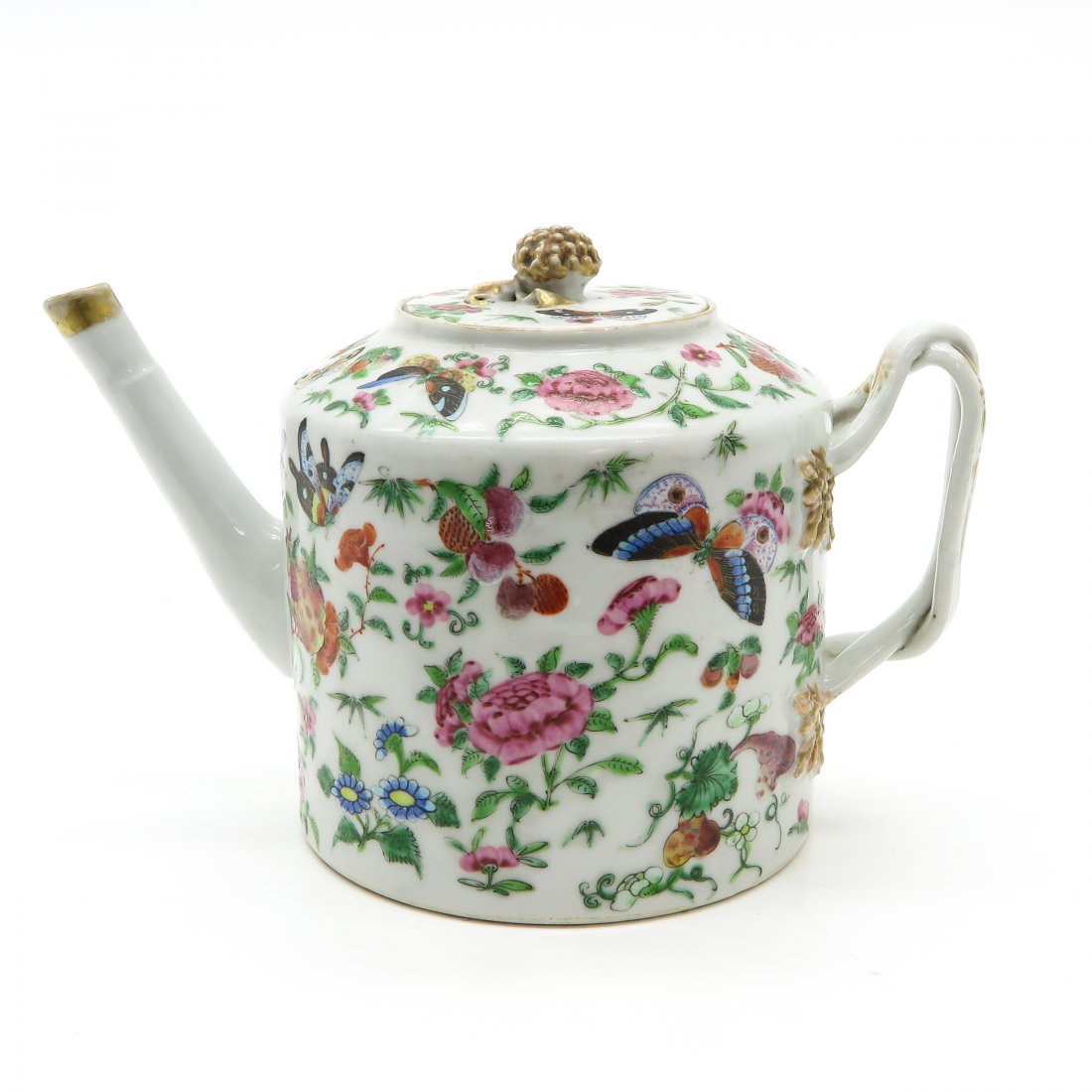 19th Century China Porcelain Cantonese Teapot (1 of 6)