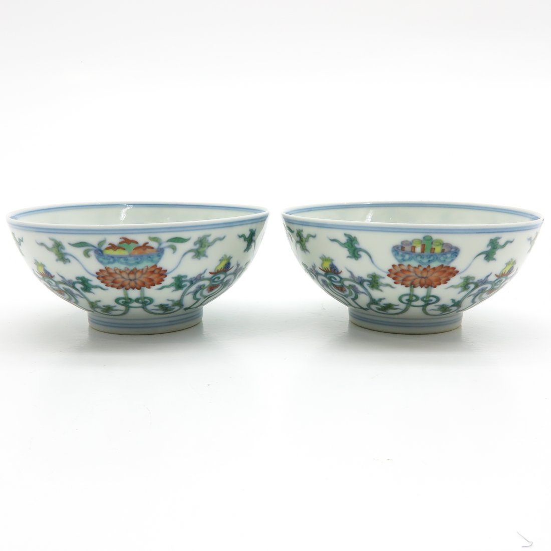 Lot of 2 China Porcelain Ducai Decor Bowls (1 of 6)