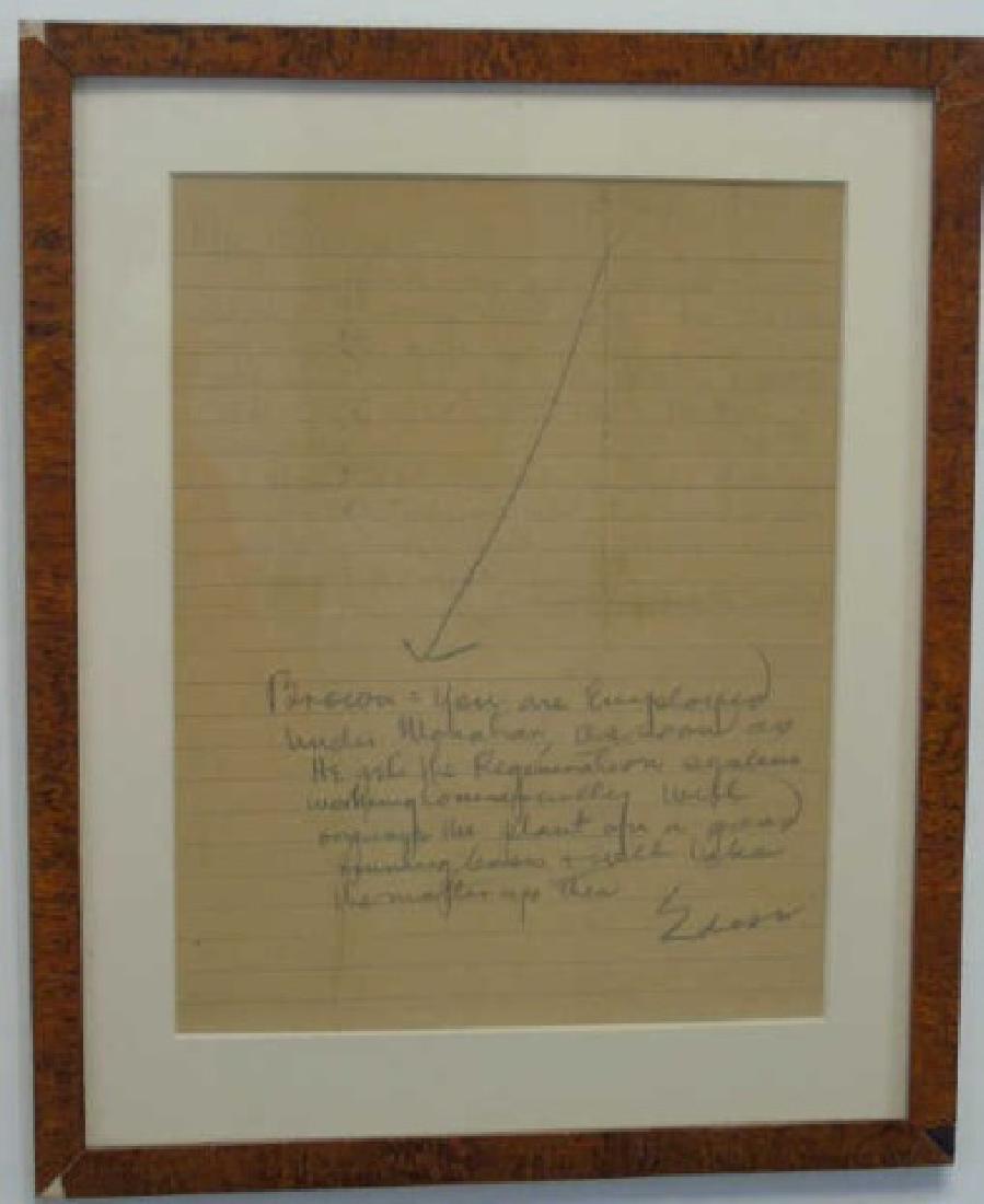 Antique Signed Note from Thomas A. Edison (1 of 4)