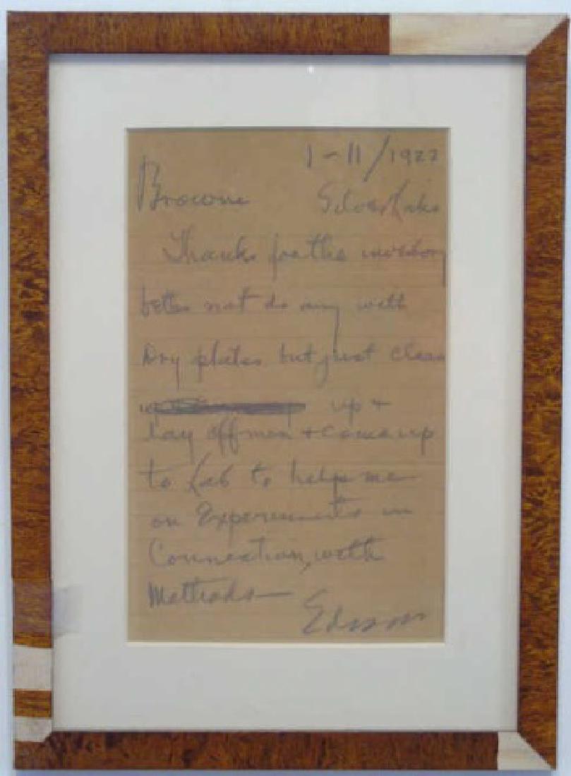 Antique Signed Note from Thomas A. Edison (1 of 4)