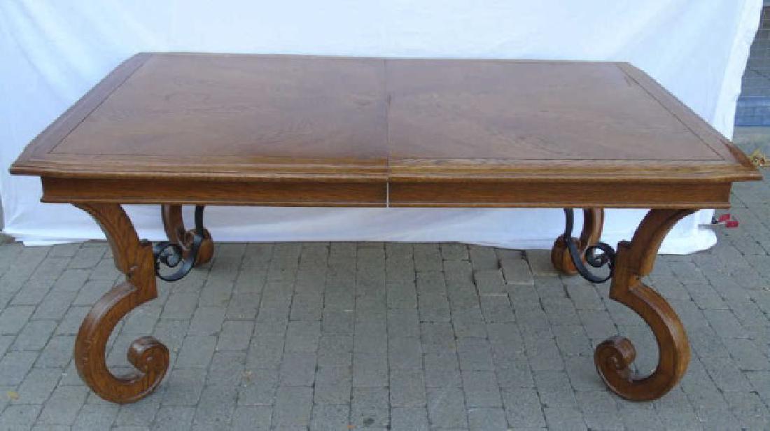Henredon French Country Wood & Iron Dining Table (1 of 6)