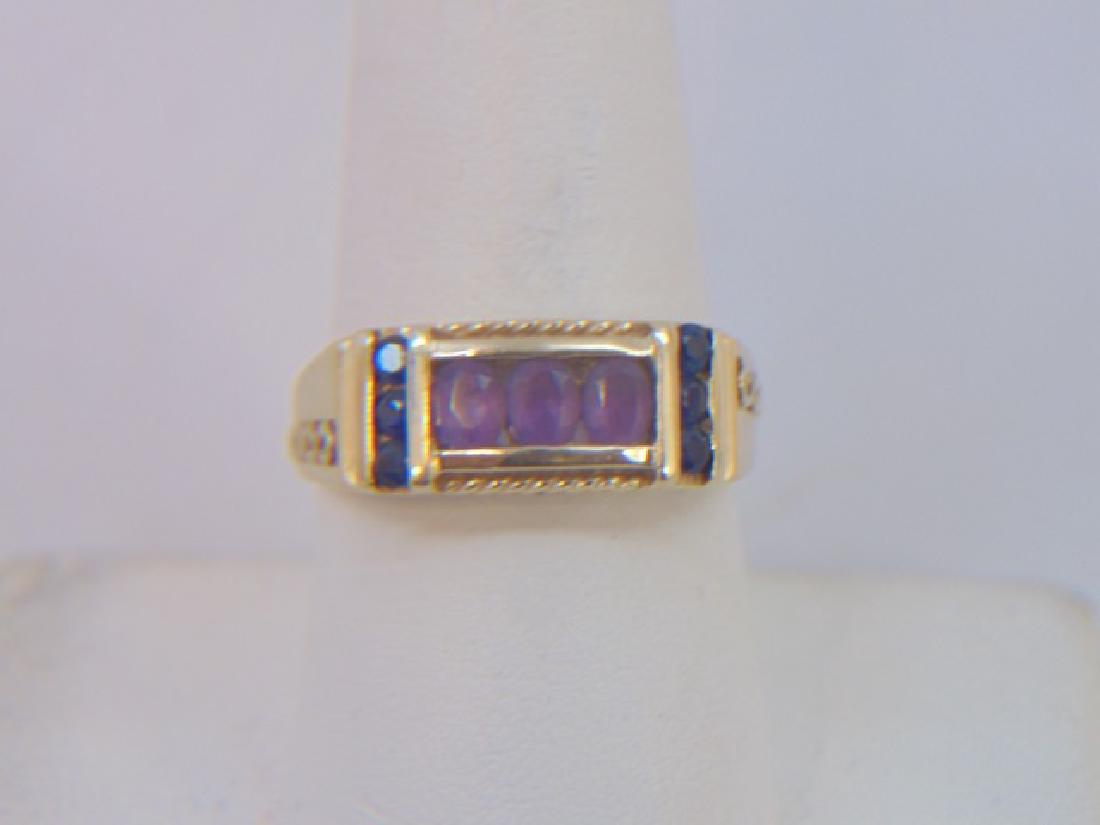Estate Antique 10kt Gold Amethyst Sapphire Ring (1 of 4)