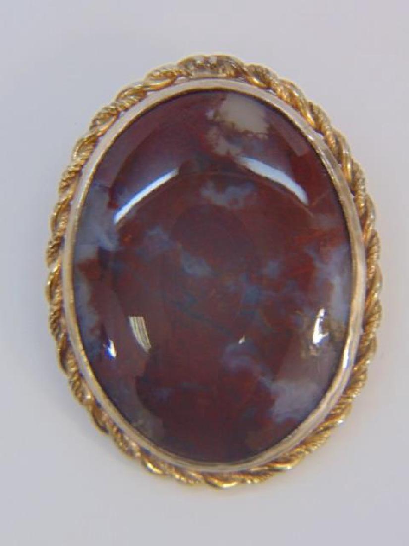 Estate Sammartino Moss Agate Sterling Brooch / Pin (1 of 4)