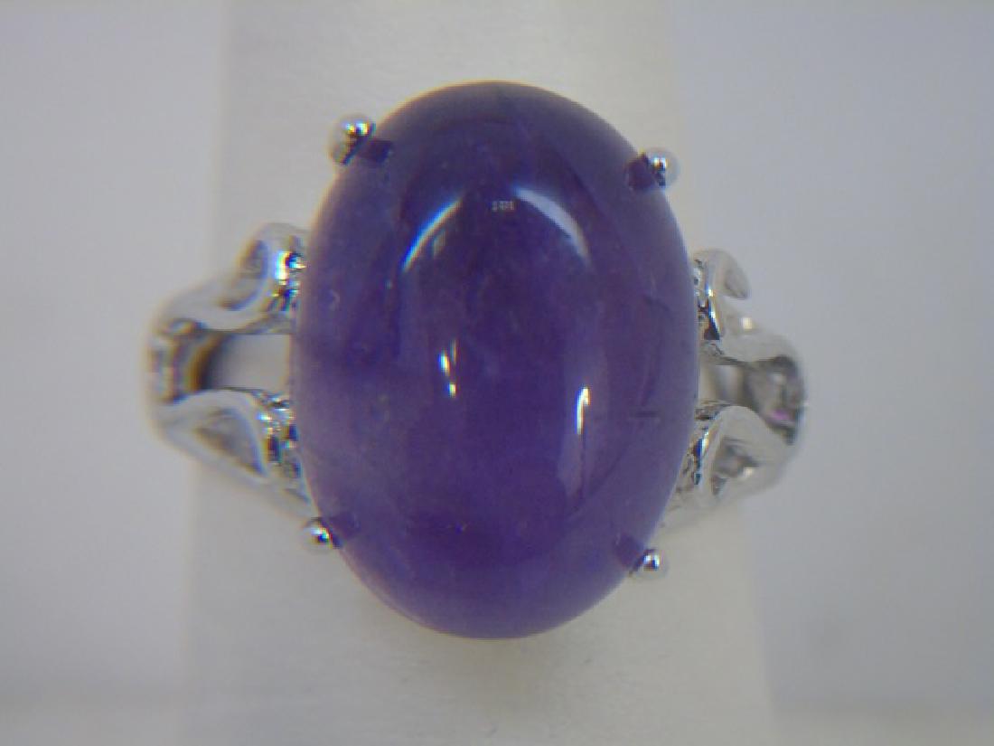 Large Cabochon Amethyst & Sterling Cocktail Ring (1 of 4)