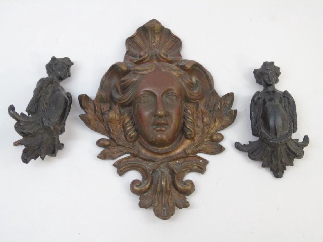 3 Antique Victorian Neo Classical Bronze Plaques (1 of 5)