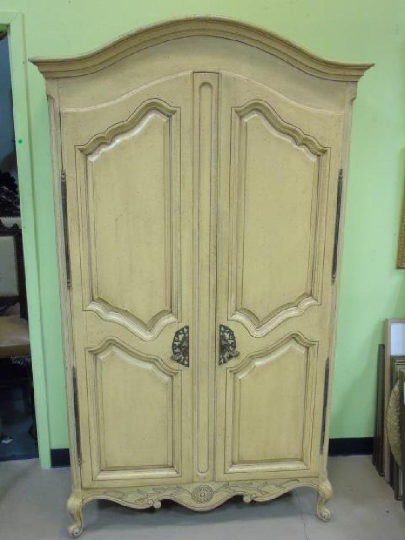 Vintage French Style Yellow Painted Armoire 2 Door (1 of 5)