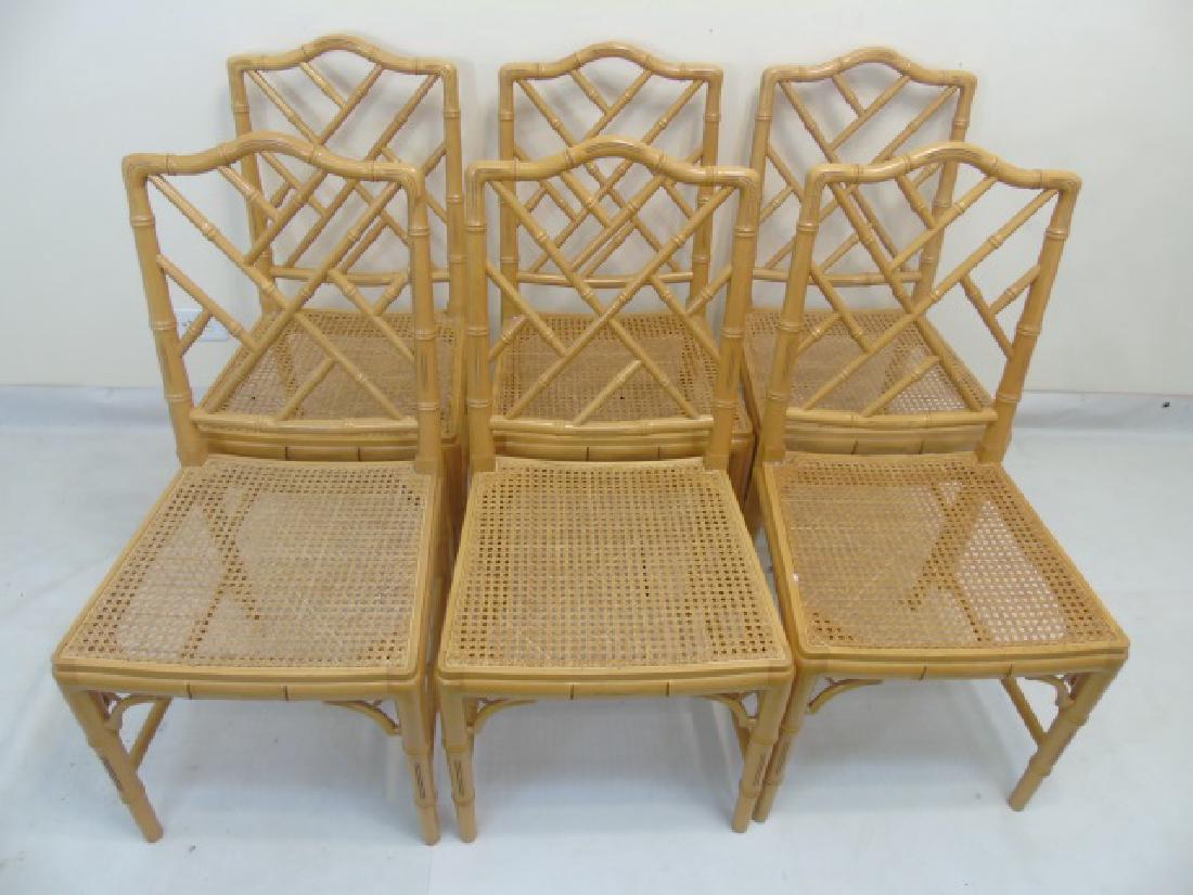 12 Matching Yellow Painted Bamboo Look Side Chairs (1 of 3)