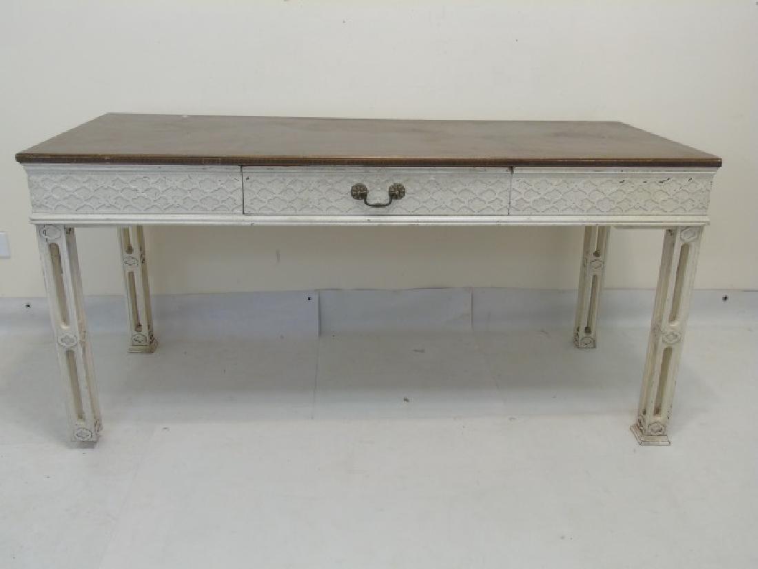 Vintage French Gothic Carved Wood Desk or Console (1 of 3)