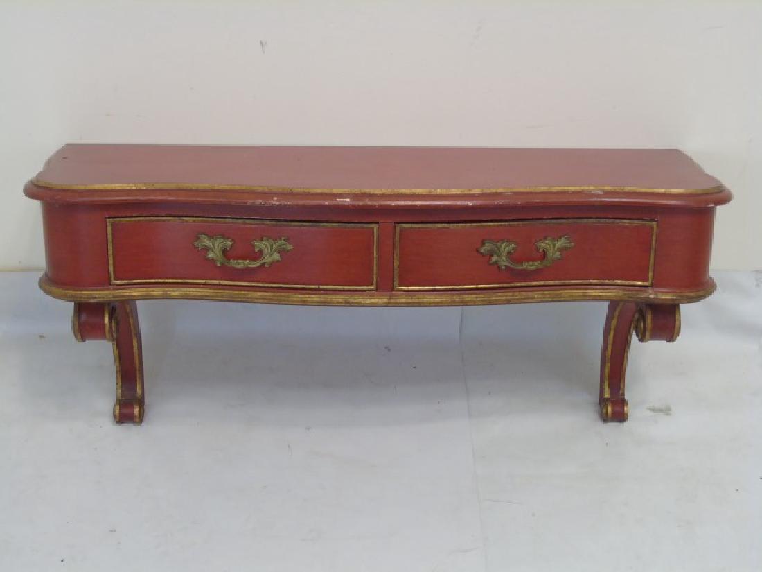 Unusual Red & Gold Wall Bracket Console Table (1 of 3)