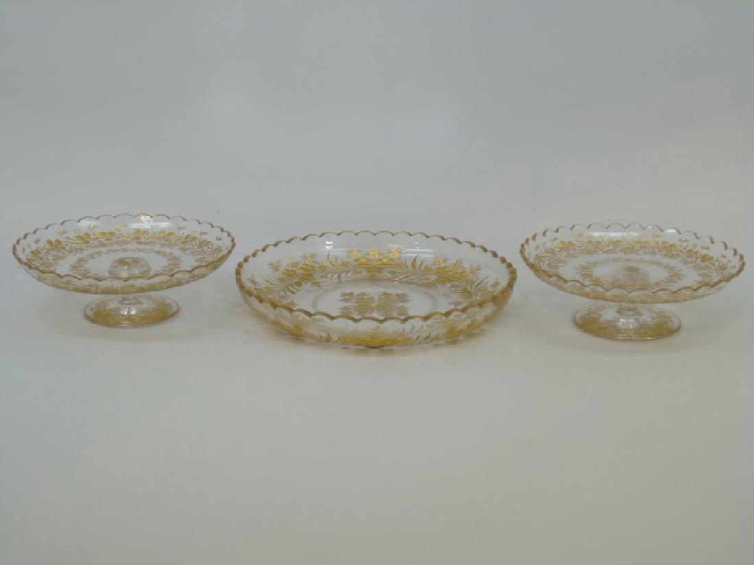 Antique French Baccarat Style Gilt Glass Compotes (1 of 3)