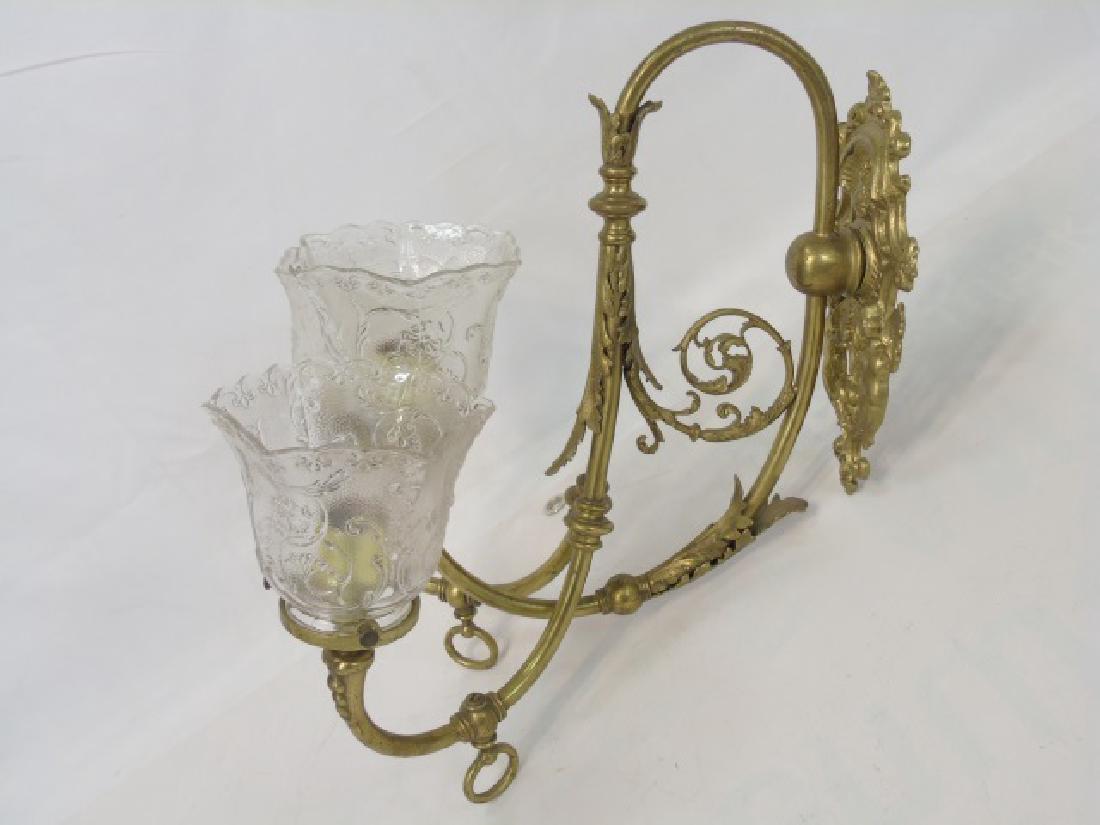 Antique Victorian Figural Cupid 3 Arm Wall Sconce (1 of 4)