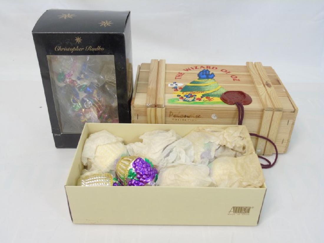 3 Boxes Blown Glass Christmas Ornaments Oz & Santa (1 of 6)