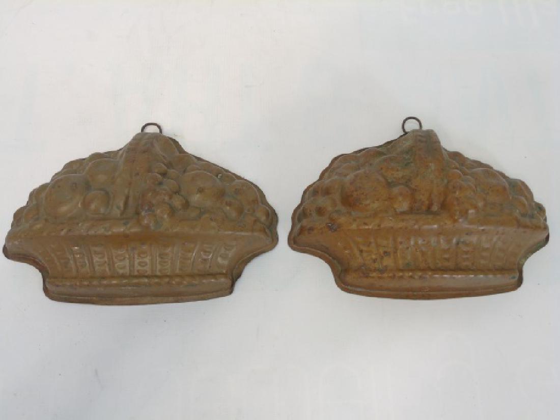 Pair Antique Country Style Fruit Basket Form Molds (1 of 4)