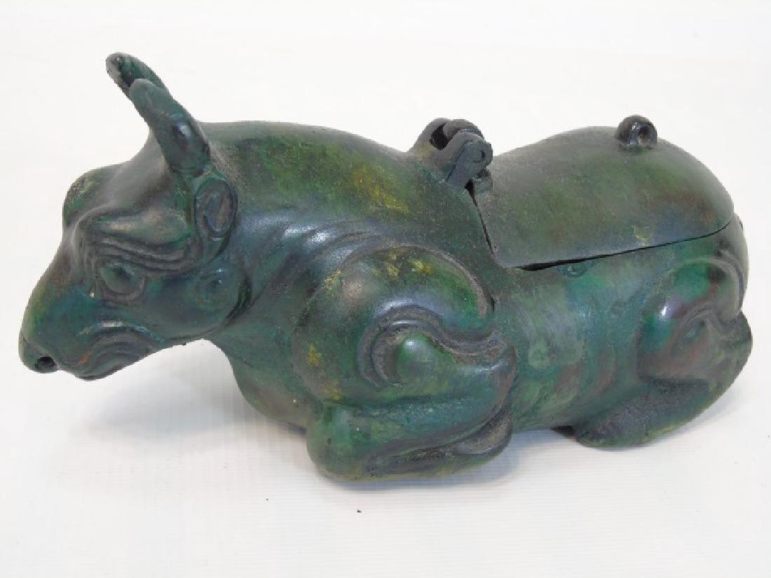 Ancient Chinese Style Bronze Statue in Fitted Case (1 of 4)