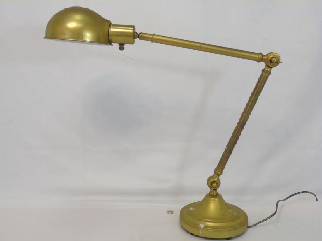 Vintage Brass Student Desk Lamp w Elbow Hinge (1 of 3)