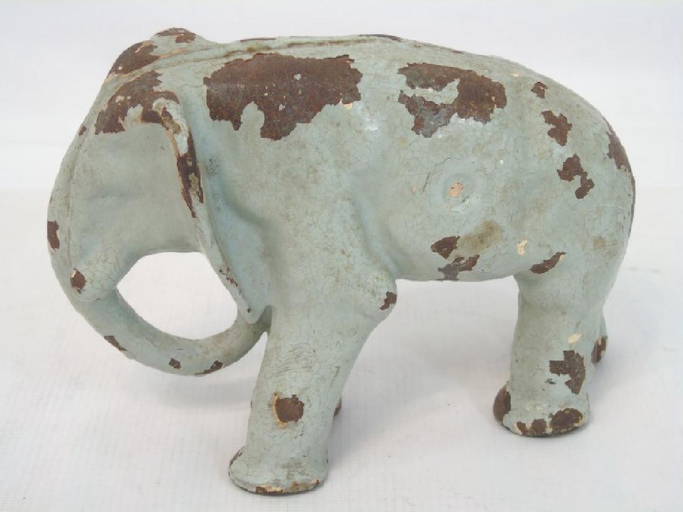 Antique Cast Iron Elephant Door Stop / Statue
