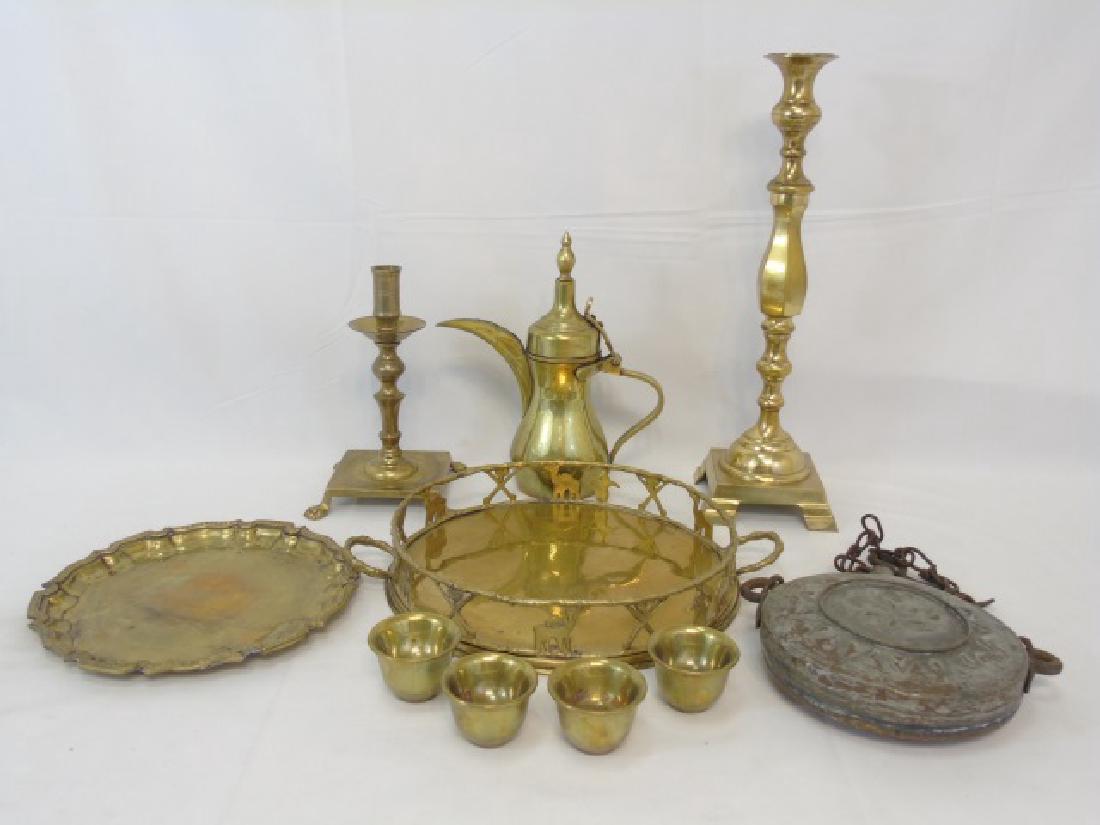 Large Group of Vintage Brass Serving & Table Items (1 of 3)