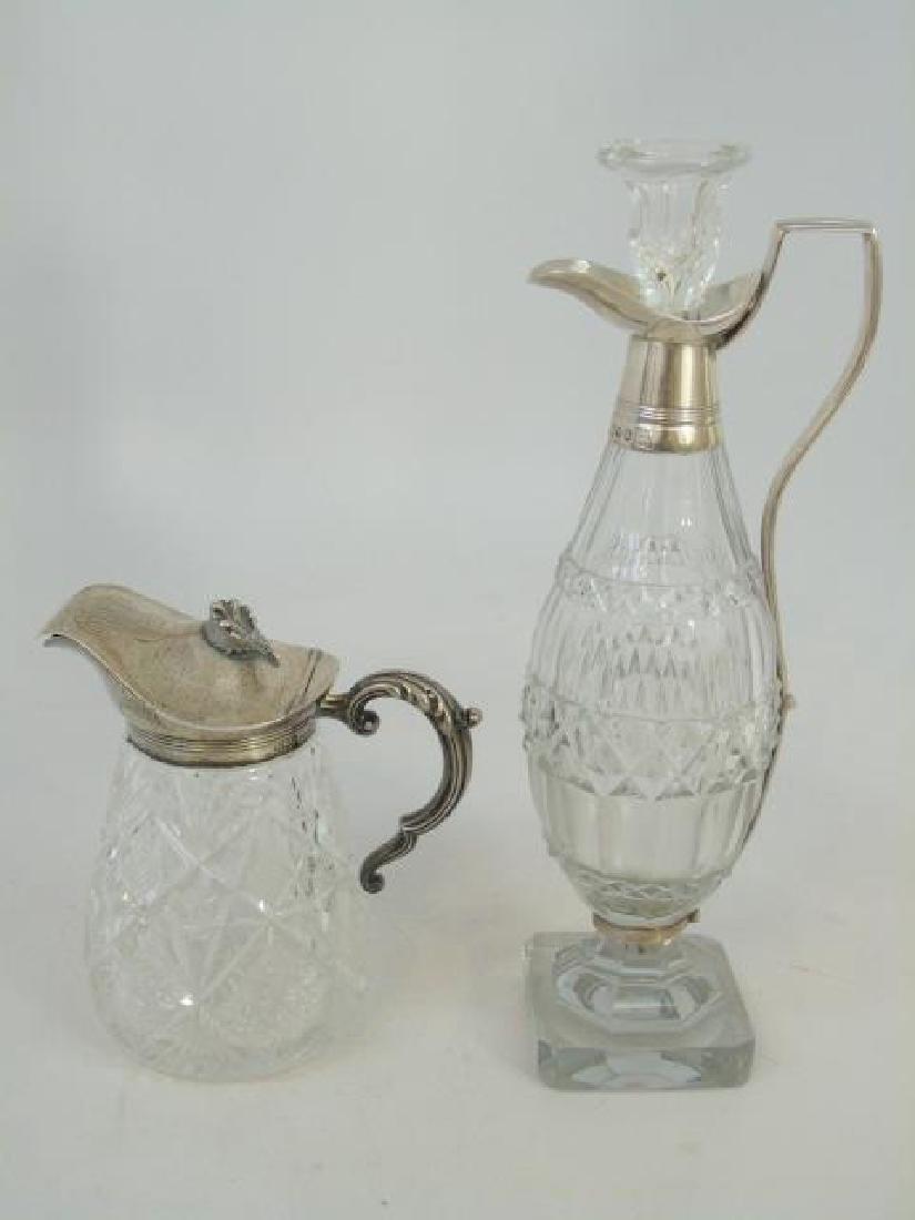 Two Antique Sterling Silver & Cut Crystal Pitchers (1 of 7)