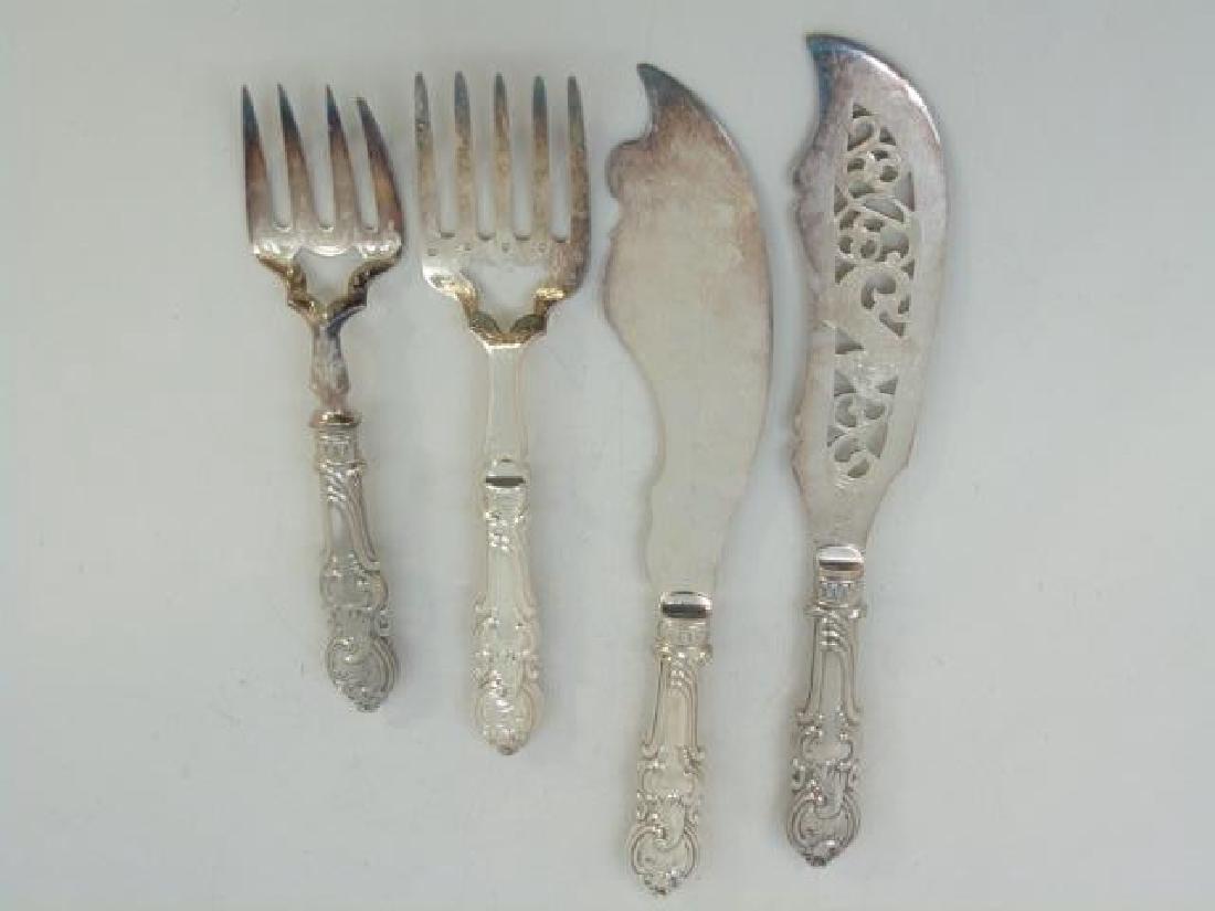 Antique Victorian Silver Plate Fish Serving Set (1 of 5)