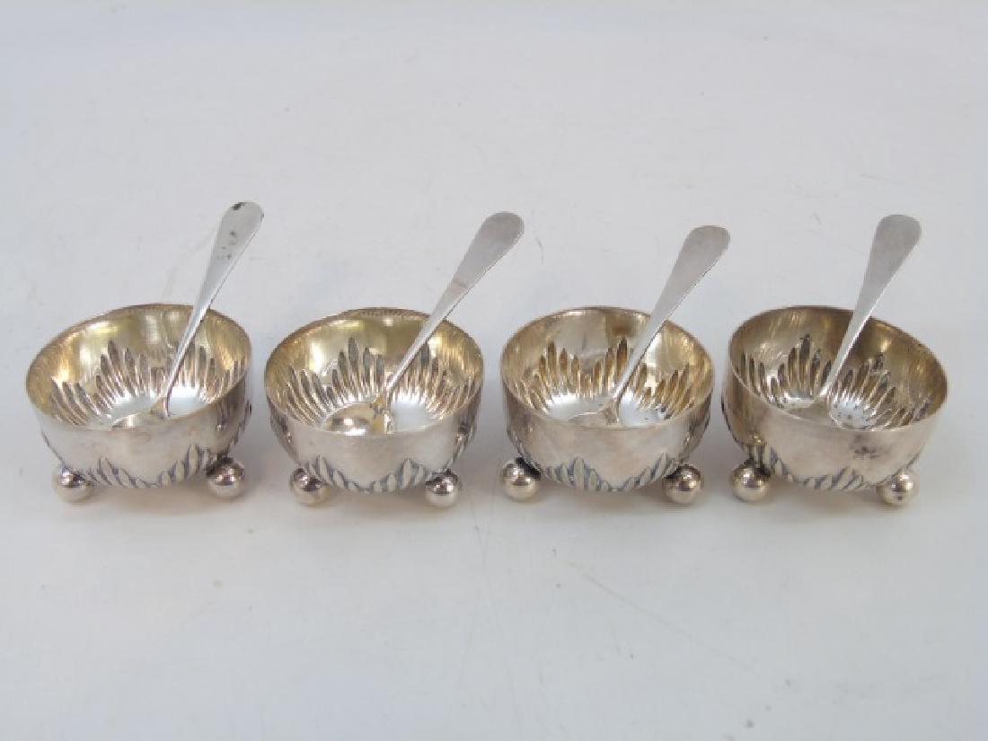 Four Antique Continental 800 Silver Salt Cellars (1 of 6)