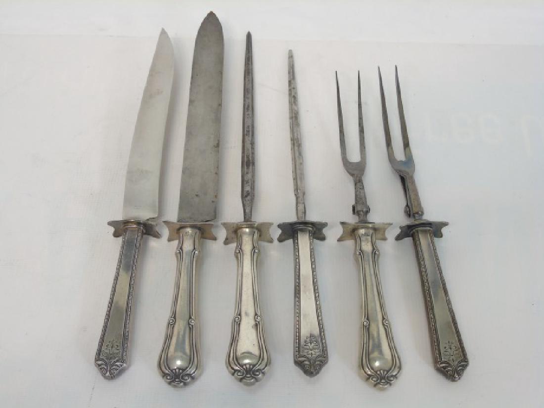 Six Piece Antique Sterling & Silver Carving Set (1 of 5)