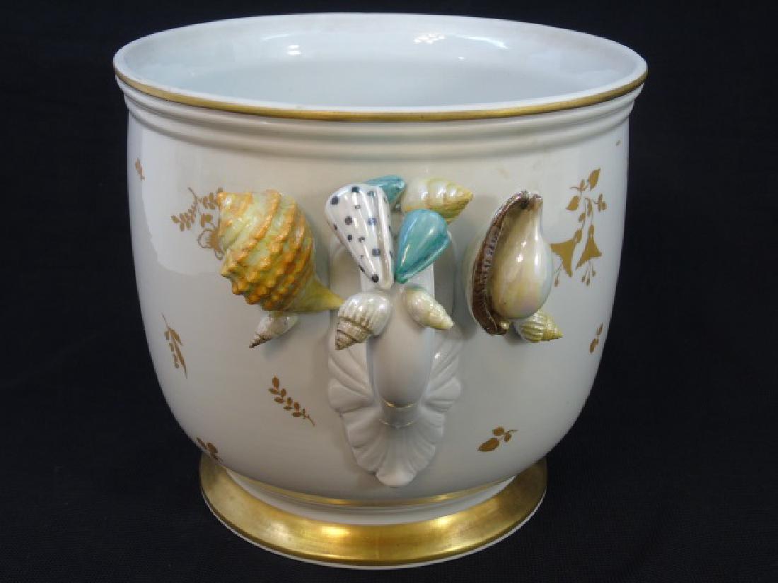 Sevres French Porcelain Shell Motif Cache Pot (1 of 3)