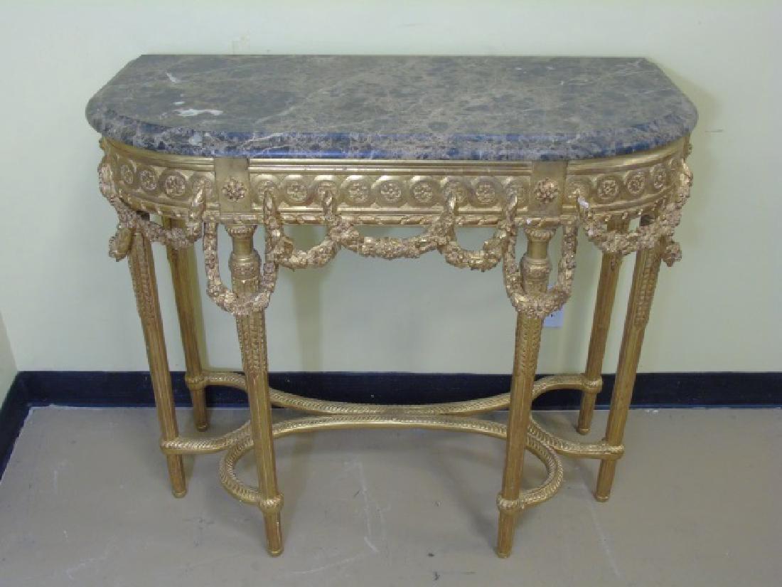 Louis XVI Style French Marble-Top Console Table (1 of 9)