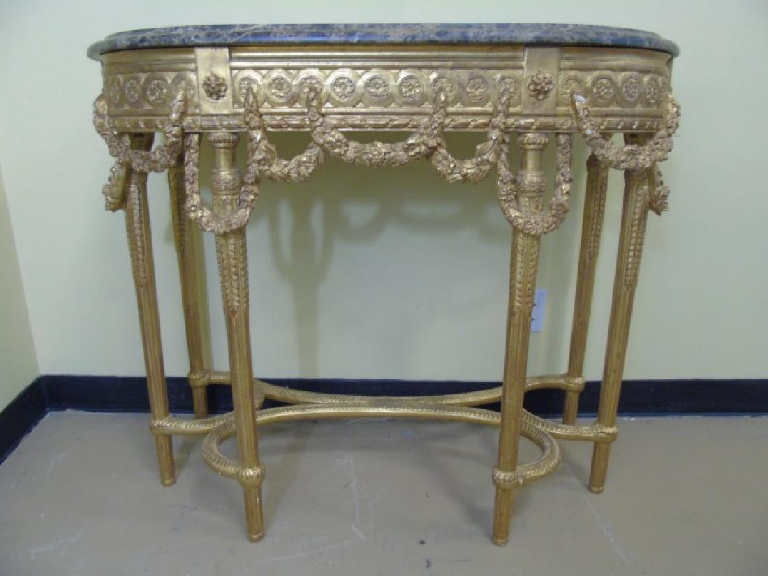Louis XVI Style French Marble-Top Console Table (1 of 7)