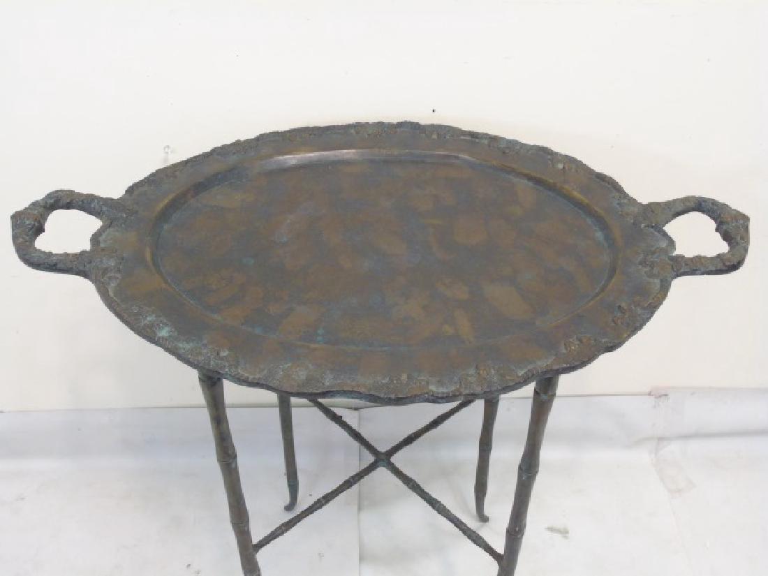 Maitland Smith Handled Oval Metal Tray Top Table (1 of 4)