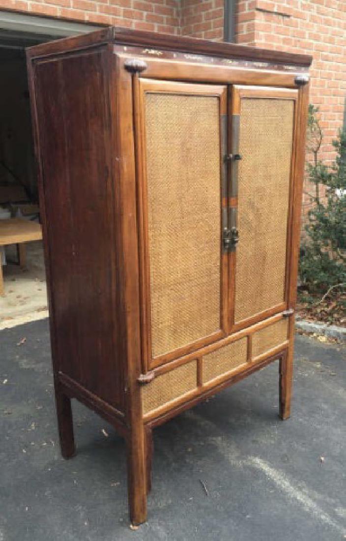 Contemporary Asian Style Rattan Front Armoire (1 of 4)