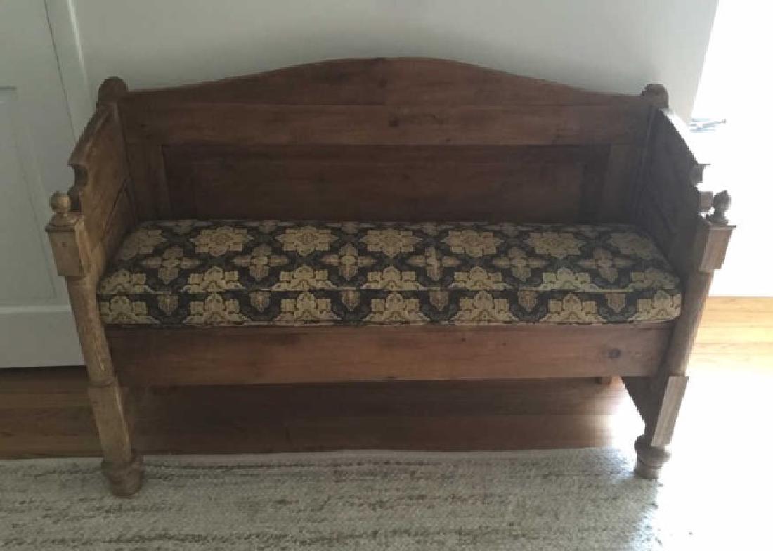 English Country Style Carved Pine Bench / Settee (1 of 4)