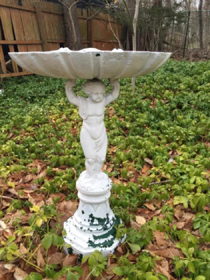Antique Cast Iron Garden Bird Bath Statue (1 of 3)