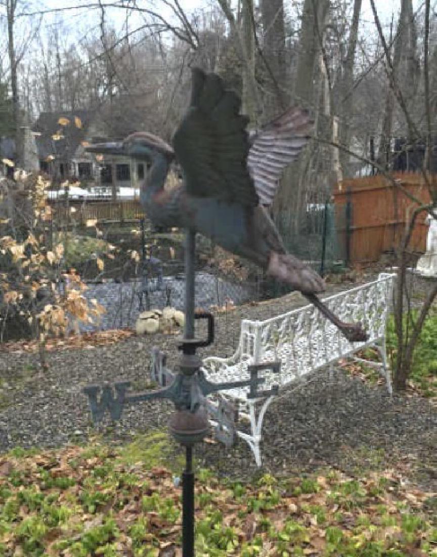 Vintage Weathervane on Stand of a Flying Crane (1 of 5)