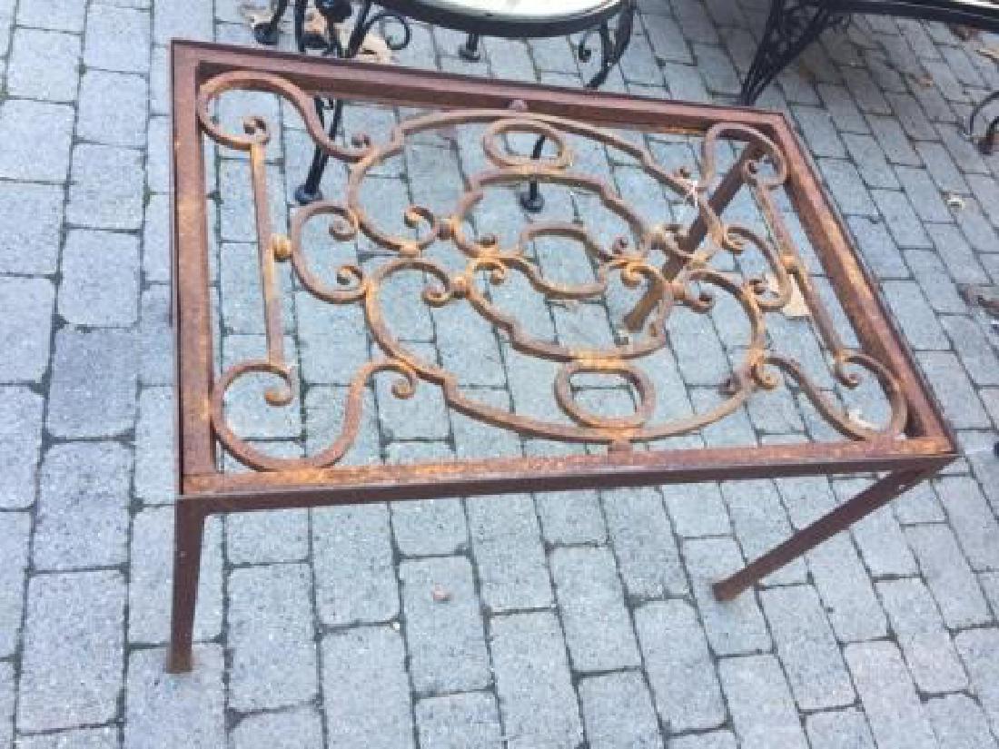 Ornate Vintage Wrought Iron Table Base Rust Patina (1 of 3)