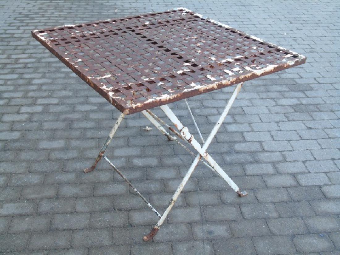 Woven White Painted Metal Tape Folding Table (1 of 3)